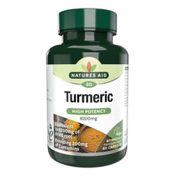 Natures Aid Turmeric 8200mg ? High Strength Curcumin 200mg ? Dried Root Whole Herb Extract ? Supports Joint & Immune Health ? Vegan, Non-GMO,