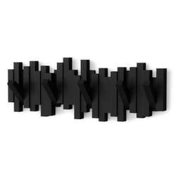 Umbra Sticks Multi Hook Coat Rack - Modern, Unique, Space-Saving Wall Mounted Hanger with 5 Flip-Down Hooks for Hanging Coats, Scarves, Purses and