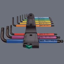 Wera 950 SPKL/9 SM N SB Multicolour BlackLaser L-key set, 9pc, Metric, 1.5-10mm, 05073593001