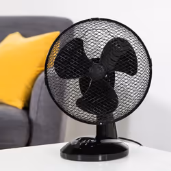 Zanussi 9" Inch, Portable Desk Fan, 2 Speed Settings, Wide-Angled Oscillation, Quiet Operation, Perfect for Bedroom or Office, Black - ZNPDF0921B