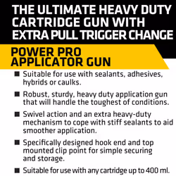 Everbuild Power Pro Heavy Duty Applicator Gun | Cartridge Caulks, Sealants, Adhesives - Professional Heavy Duty Applicator, Suitable for High