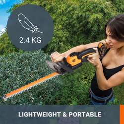 WORX WG261E.9 20V Cordless Hedge Trimmer, 45cm Dual-Action Blades, Tool Only ? Battery and Charger Not Included