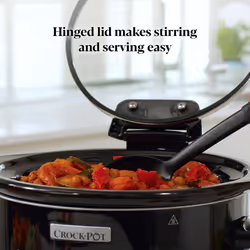 Crock-Pot Lift and Serve Digital Slow Cooker with Hinged Lid and Programmable Countdown Timer | 4.7 Litre (up to 5 People) [CSC052], Black