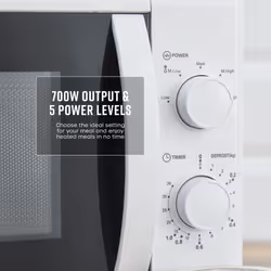 Swan SM4420WHT Manual Microwave with 5 Power Levels, 35 Minute Timer, 700W, 20L, White