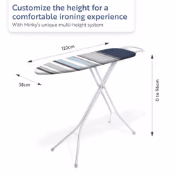 Minky Premium Ironing Board - Grey/Green - 122 x 38 cm