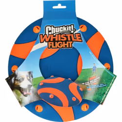 Chuckit! Whistle Flight Flyer Dog Toy Rubber Frisbee Throw and Fetch Noise Disc for Dogs