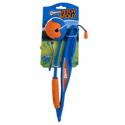 Chuckit! Fetch & Fold Dog Ball Launcher Pick Up and Throw Hands Free Dog Toy Rubber Fetch Ball Thrower Set