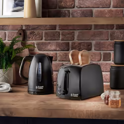 Russell Hobbs Textures 2 Slice Toaster (Extra Wide Slots, 6 Browning levels, Frozen, cancel & reheat function with indicator lights, Removable crumb