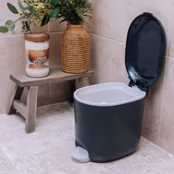 Addis Premium Deluxe Bathroom Office Pedal Bin with inner, 3.5 litre, Charcoal Grey & Light Grey