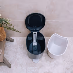 Addis Premium Deluxe Bathroom Office Pedal Bin with inner, 3.5 litre, Charcoal Grey & Light Grey