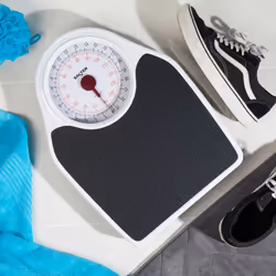 Salter 145 BKDR Doctor Style Bathroom Scale - Mechanical Weighing Scales For Body Weight, Easy Read Dial & Rotating Pointer, Large Platform With