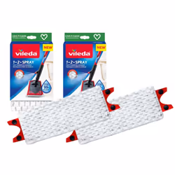 Vileda 1-2 Spray Microfibre Pads Refill Mop Head Replacement Set for Vileda Ultramax and Spray Mops, Pack of 2 Refills