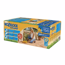 HOZELOCK - Superhoze Expanding Hose 15 m : Flexible Hose, Stretches up to 3x Original Length | With 2 Aquastop Fittings for a ...