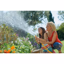HOZELOCK - Superhoze Expanding Hose 15 m : Flexible Hose, Stretches up to 3x Original Length | With 2 Aquastop Fittings for a Watertight Connection: