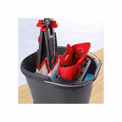 Vileda UltraMax Flat Mop and Bucket Set, Red, 2 Count (Pack of 1)