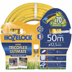 HOZELOCK - Ultimate Hose 12.5mm x 50m, Up To 70% Recycled PVC, Ultra-Light and Flexible, Re-Enforced PVC Layering, Anti-Twist ...