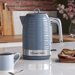 Russell Hobbs Inspire Electric 1.7L Cordless Kettle (Fast Boil 3KW, Grey premium textured plastic, high gloss finish, Removable washable anti-scale
