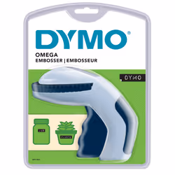 Dymo S0717930 Omega Home Embossing Label Maker, Grey and Navy, Embosser