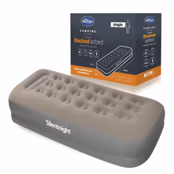 Silentnight Air Bed Single with Built in Pump - High Rise Flocked Non Slip Electric Airbed Comfortable Full Body Support Air  ...
