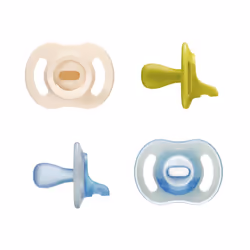 Tommee Tippee Ultra-Light StayPut Day and Night Dummies, One-Piece Silicone Design, Soft Skin Feel 6-18m, 4 Pack