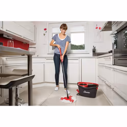 Vileda Turbo 2in1 Spin Mop Refill, Pack of 2 Turbo 2in1 Mop Head Replacements, Fits all Vileda Turbo Mops, Authentic Vileda Mop Head, Red, 16.5 x 30 x