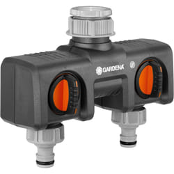 Gardena Twin-Tap Connector: Connects Two Devices to The tap, can be Used with Gardena Water Computers and timers, Water Flow can be Regulated or