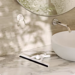 Umbra Buddy Adhesive Shower Squeegee, Window Squeegee with Silicone Blade, White