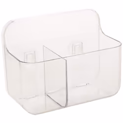 Addis 517873 Invisifix Bathroom Toothbrush 2 compartment Caddy Holder, Translucent, 9.5 x 14 x 18 cm