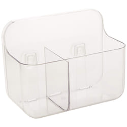 Addis 517873 Invisifix Bathroom Toothbrush 2 compartment Caddy Holder, Translucent, 9.5 x 14 x 18 cm