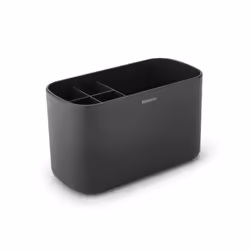Brabantia ReNew Bathroom Caddy (Dark Grey) - Compartments for Toothbrushes, Toothpaste, Soap etc - Nonslip Base and Drainage  ...