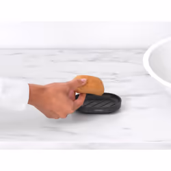 Brabantia - Mindset Soap Dish - Non-Slip Base - Ribs Keep the Soap High & Dry - Removable Inner Tray - Corrosion Resistant Metal - Bathroom Accessory
