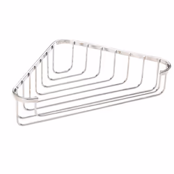 Croydex Corner Basket - Bathroom Storage Solution, Chrome Mild Steel Shower Caddy, Elegant Bathroom Accessory with Screw to W ...