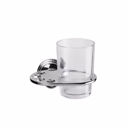 Croydex Westminster Chrome & Glass Toothbrush and Tumbler Holder