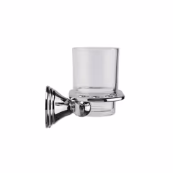 Croydex Westminster Chrome & Glass Toothbrush and Tumbler Holder