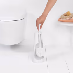 Brabantia 414664 Toilet Brush and Holder (White) Corrosion Resistant, Easy Clean Bathroom Accessory Set, 0.99 cm*11.99 cm*10.01 cm
