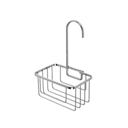 Croydex QM260441 Chrome Shower Riser Rail Hook Over Caddy Basket, 5 Year Rust Free Guarantee, Silver