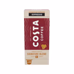 Costa Signature Blend Nespresso Compatible Aluminum Coffee Capsules (Pack of 10, Total 100 Pods)