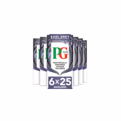 PG Tips Earl Grey Tea Bags, Individually Wrapped Tea Bags, 25 Flavoured Black Tea Enveloped Tea Bags, With Bergamot flavour,  ...