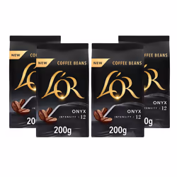 L'OR Onyx Coffee Beans 200g Intensity 12 (4 x 200g, 800g Total)