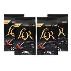 L'OR Onyx Coffee Beans 200g Intensity 12 (4 x 200g, 800g Total)