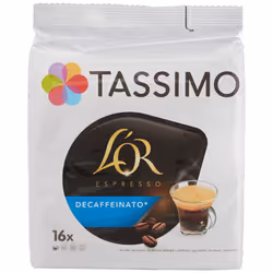 4 x Tassimo Lor Espresso Decaffeinated Decaf Coffee 16 Discs/Servings (Total 64 Servings)
