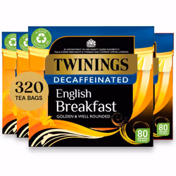 Twinings English Breakfast Decaf Tea | Golden, Well Rounded & Full Bodied Decaffeinated Black Tea | Multipack Bulk Buy, 320 ( ...
