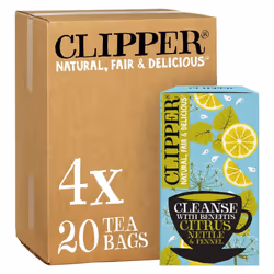 Clipper Organic Citrus, Nettle & Fennel Tea | 80 Cleanse with Benefits Infusion Teabags (4x Boxes of 20) | Bulk Buy, Home & C ...