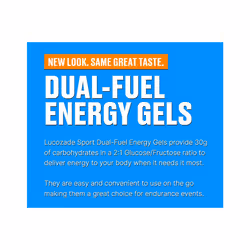 Lucozade Sport Dual-Fuel Energy Gels - Orange 24x45g | Carbohydrate Food Supplement Gel |