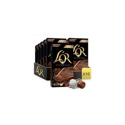 L'OR Espresso Chocolate Flavour Coffee Pods X10 (Pack of 10, Total 100 Capsules)