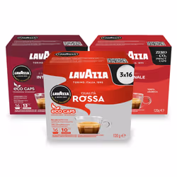 Lavazza, Strong Trio, A Modo Mio, Coffee Capsules, Compostable, 3 packs of 16 Coffee Pods (48 Coffee Capsules)