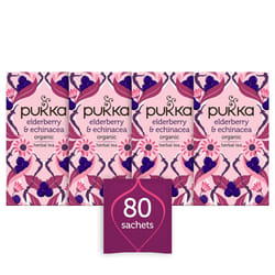 Pukka Herbs | Elderberry and Echinacea Organic Herbal Tea Box | Infusion With Aniseed and Ginger | Perfect For Everyday Support | Caffeine Free | 4