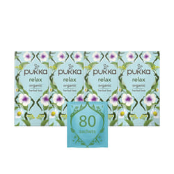 Pukka Herbs | Relax Organic Herbal Tea Box | Tea Infusion With Chamomile, Cardamon and Fennel | Perfect For Calming | Caffeine Free | 4 Packs | 80
