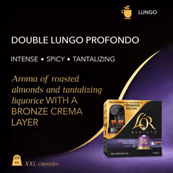 L?OR BARISTA Double Lungo Profondo XXL Aluminium Coffee Capsules (5 X 10 Pods) Intensity 8