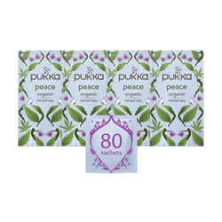 Pukka Herbs | Peace Organic Herbal Tea Box | Tea Infusion With Chamomile, Spearmint and Ashwagandha | Perfect For Calming & Sleep | Caffeine Free | 4